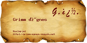 Grimm Ágnes névjegykártya